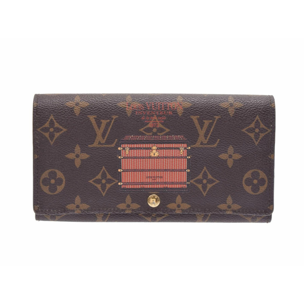 Louis Vuitton Monogram Portefeuille Sarah Trunk Motif Brown Long Wallet - Picture 1 of 8